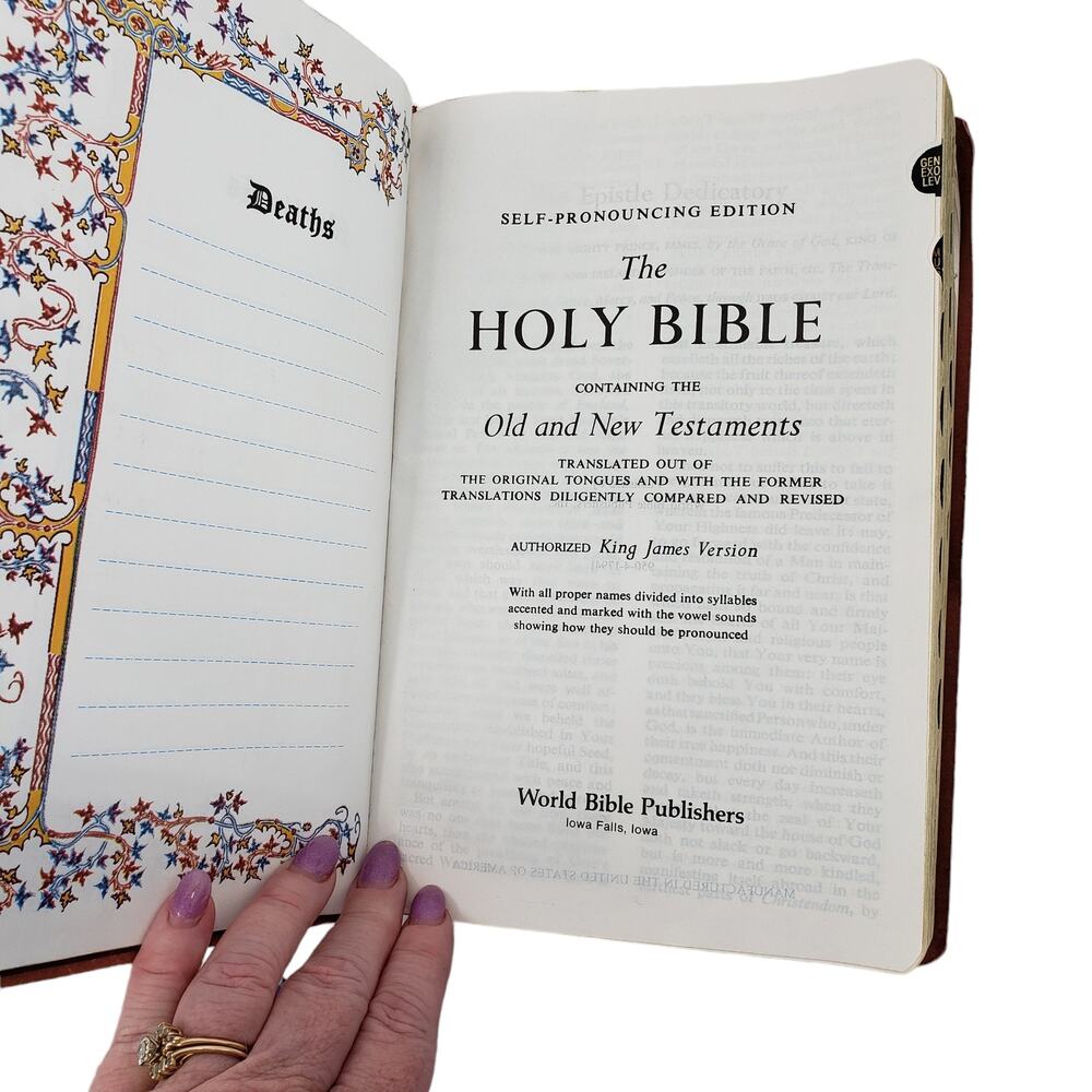 Vintage Holly Bible red letter edition King James references - Picture 10 of 10
